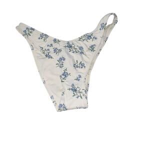NWT Garage Boomerang Cheeky Bikini Bottom size M in a blue floral pattern